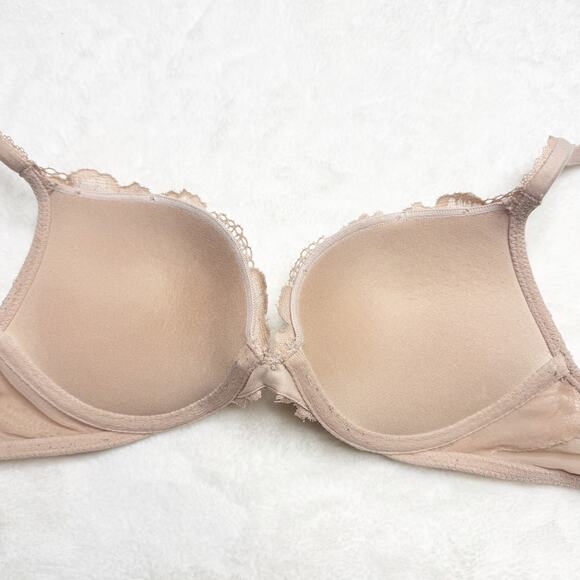 VICTORIA'S SECRET Neutral Lace Body by Victoria Mesh Sides Push-Up Bra 34B - Picture 5 of 9